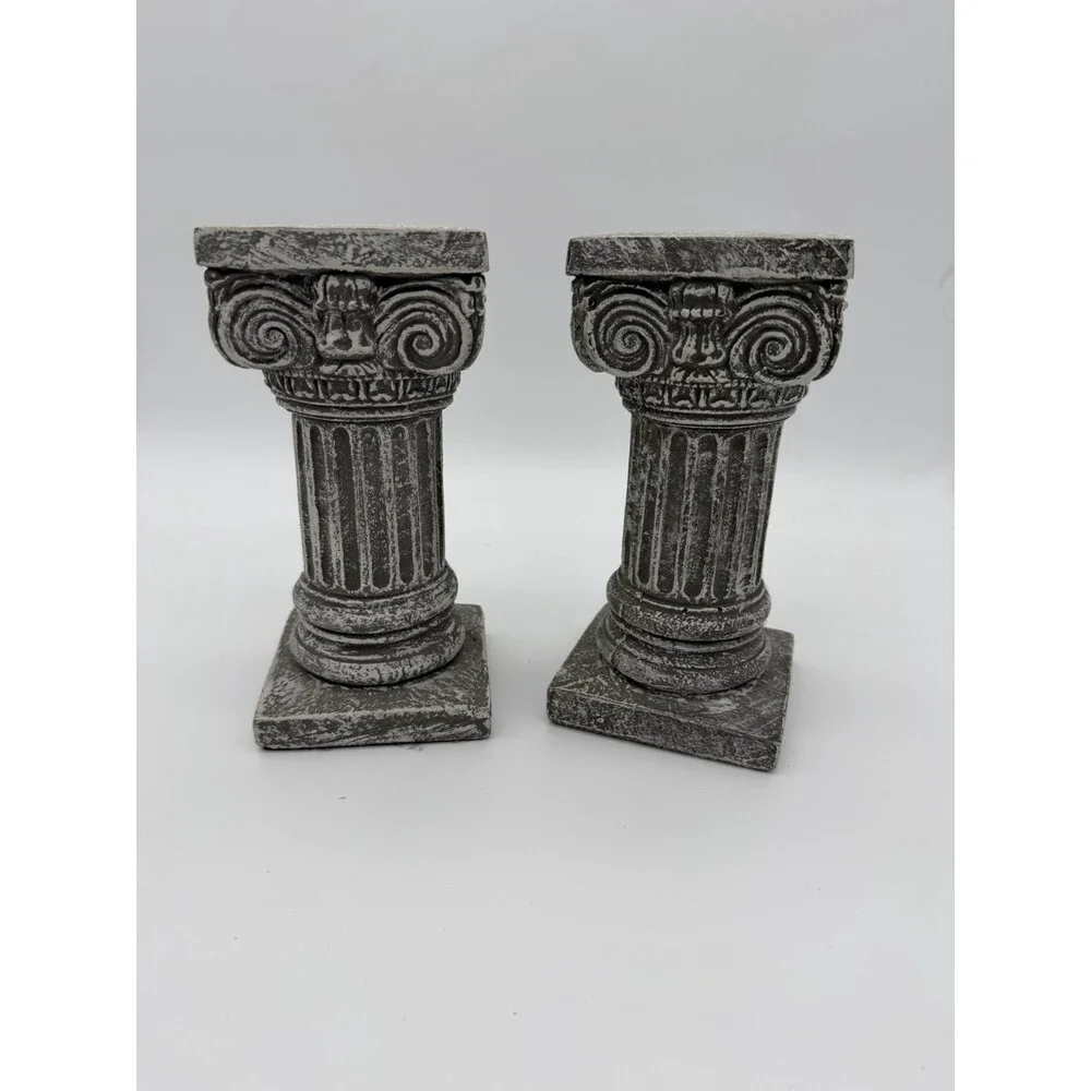 House Parts USA Solid Concrete Roman Pillar Mini Statue Pedestal 8” H